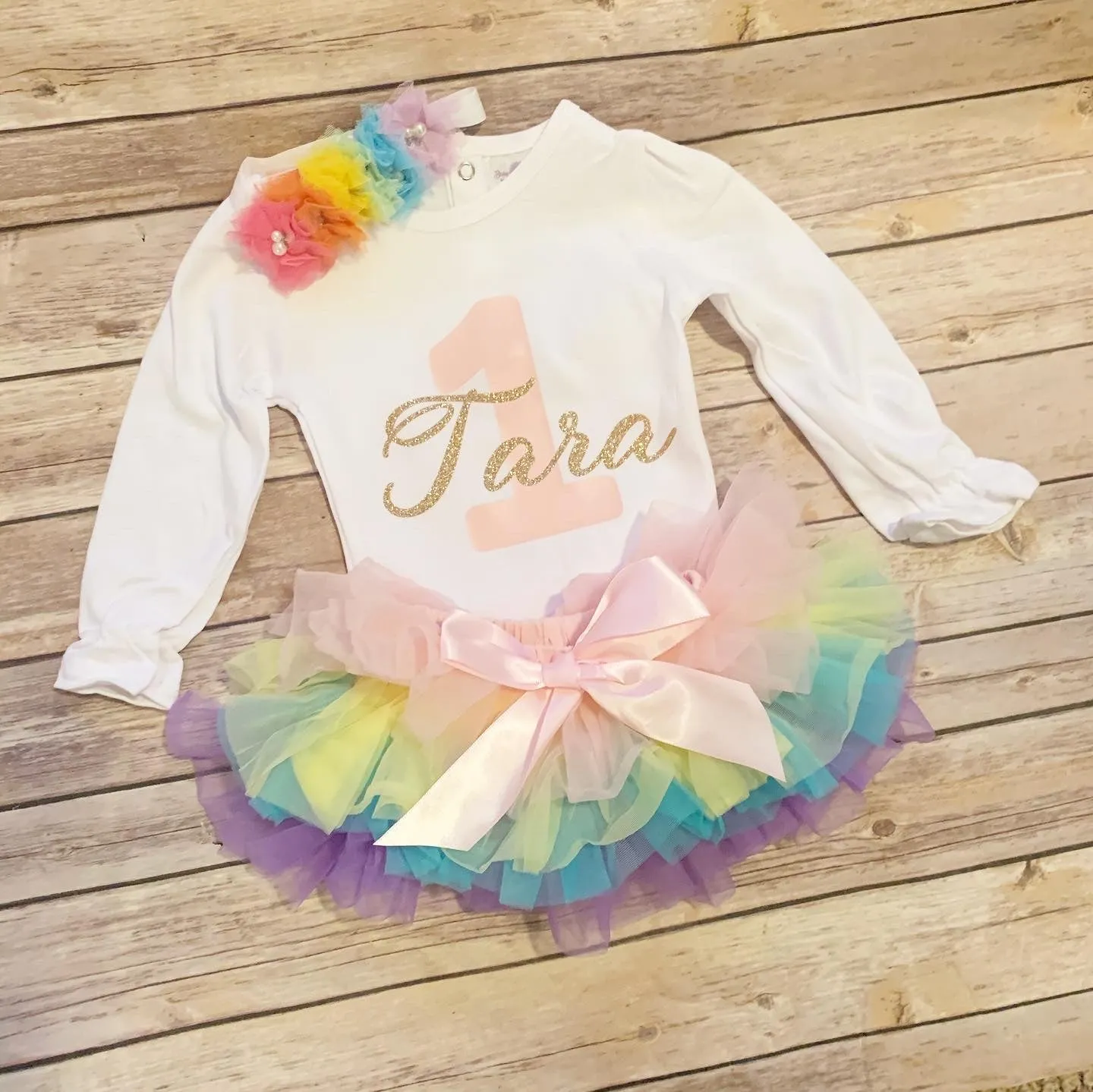 1st birthday outfit-gold
