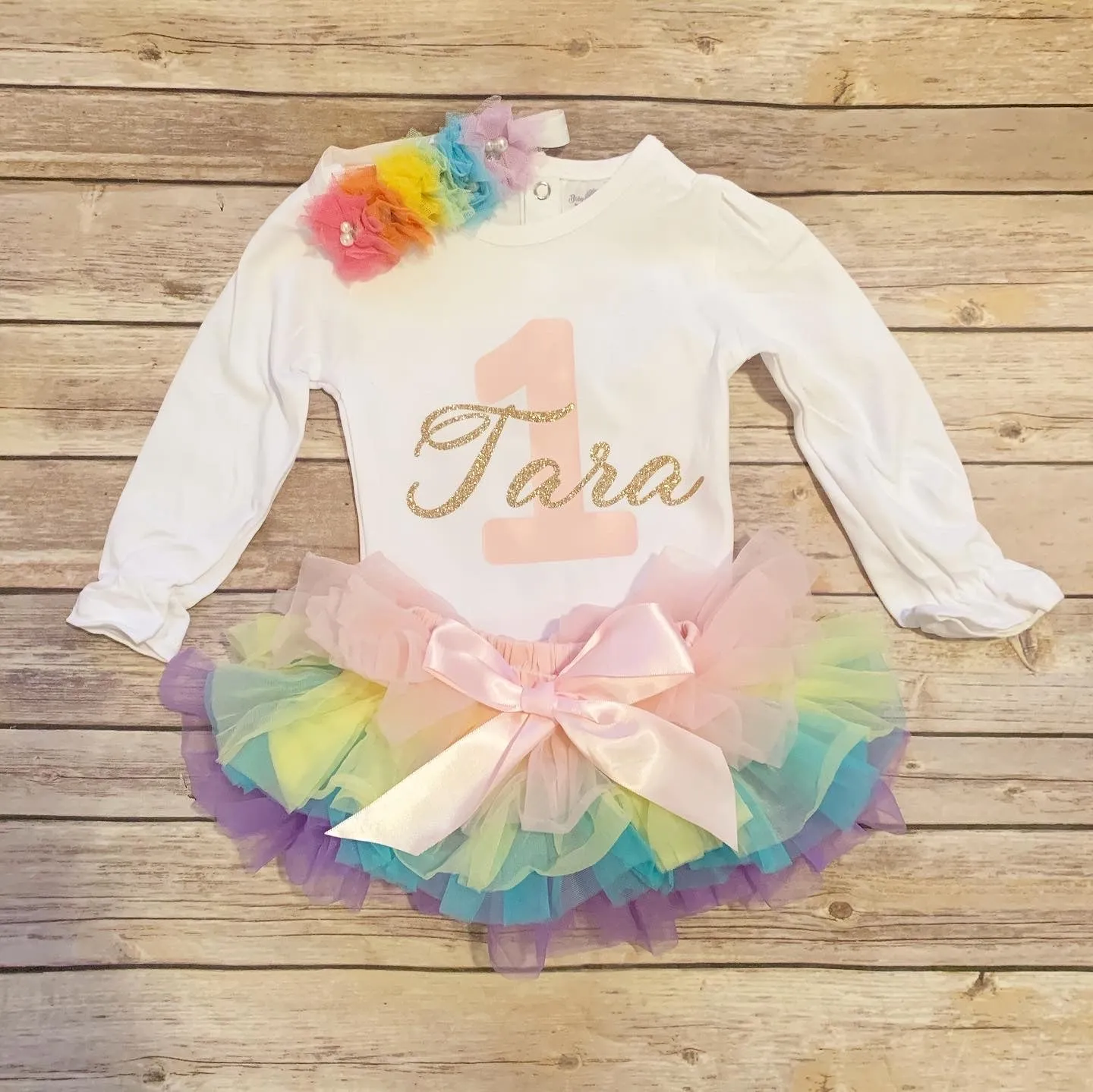 1st birthday outfit-gold