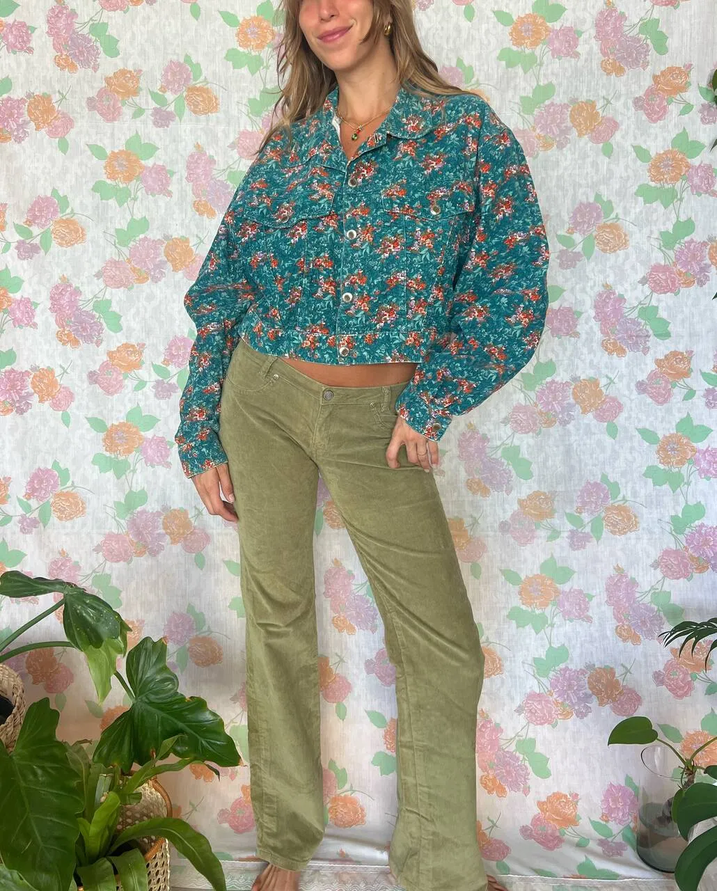 90's Soft Green Corduroy Pants