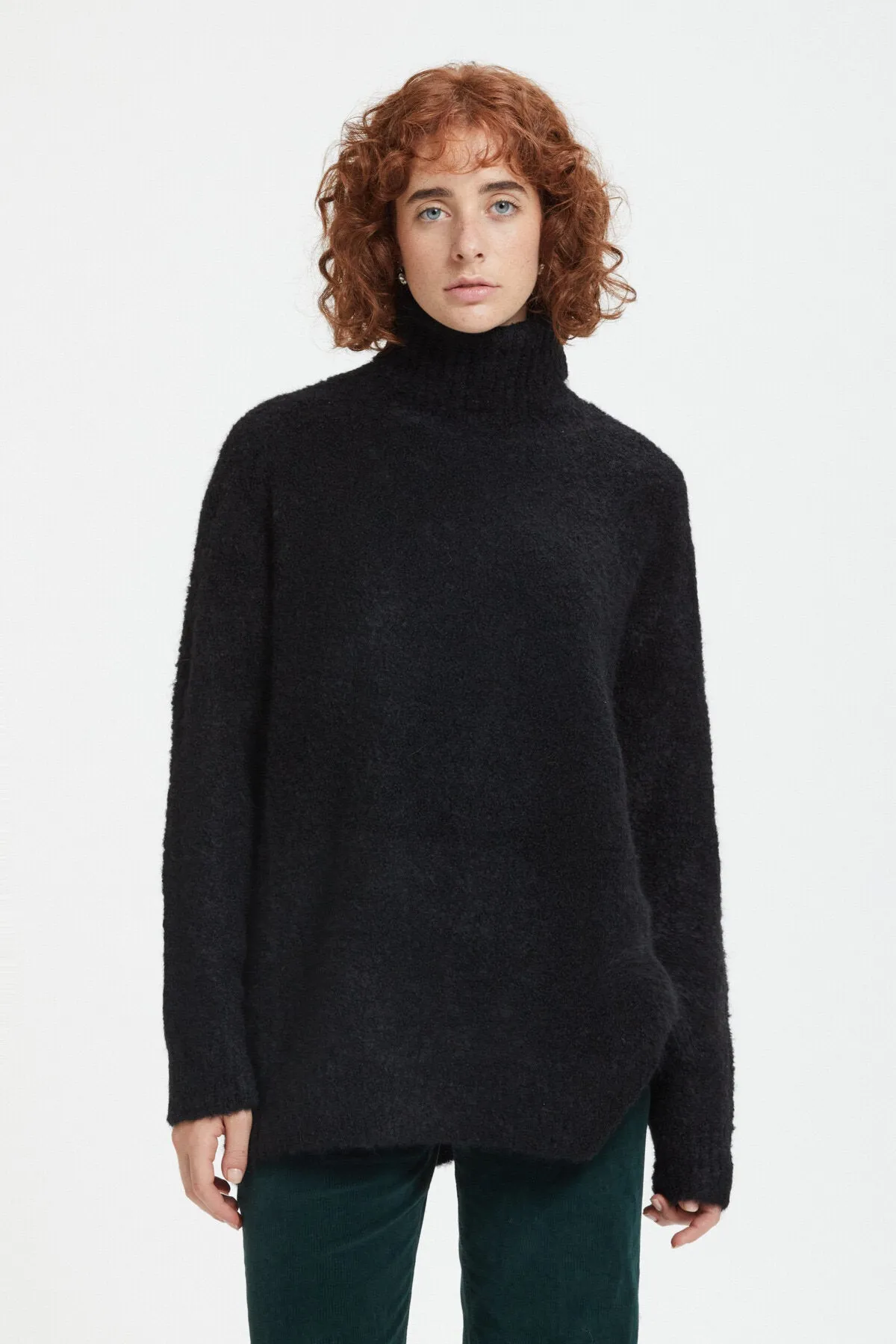 Alpaca-blend high neck jumper