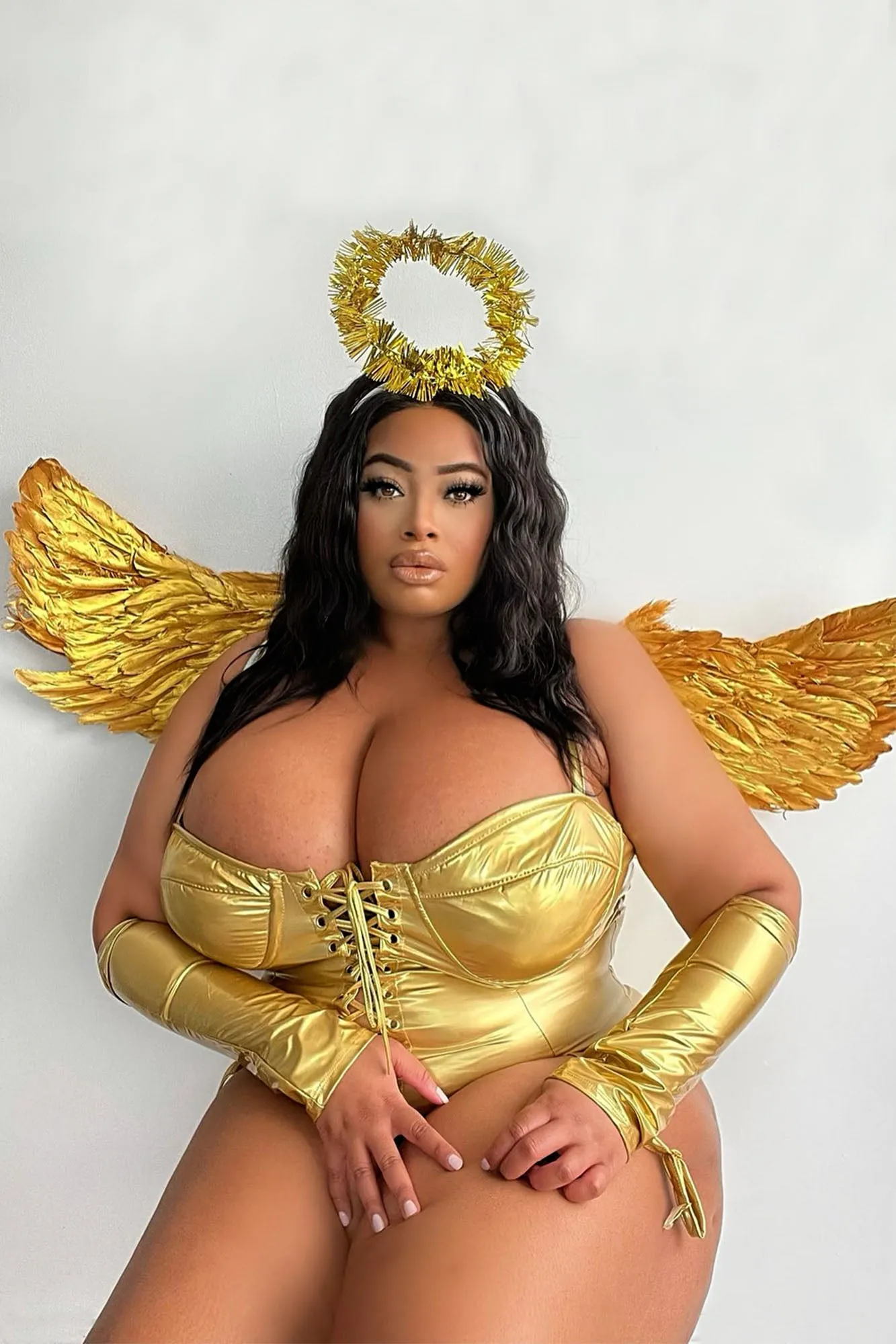 Angel Energy 4 Piece Costume Set - Gold