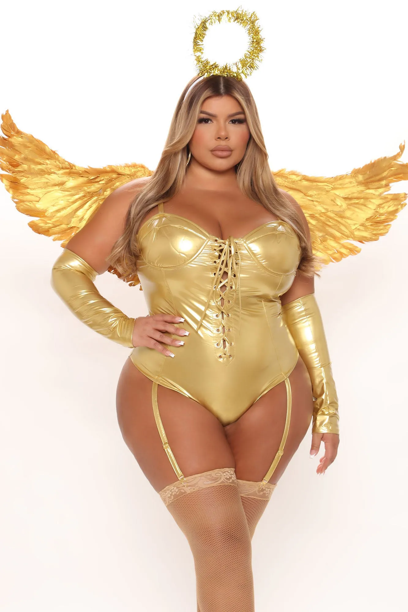 Angel Energy 4 Piece Costume Set - Gold