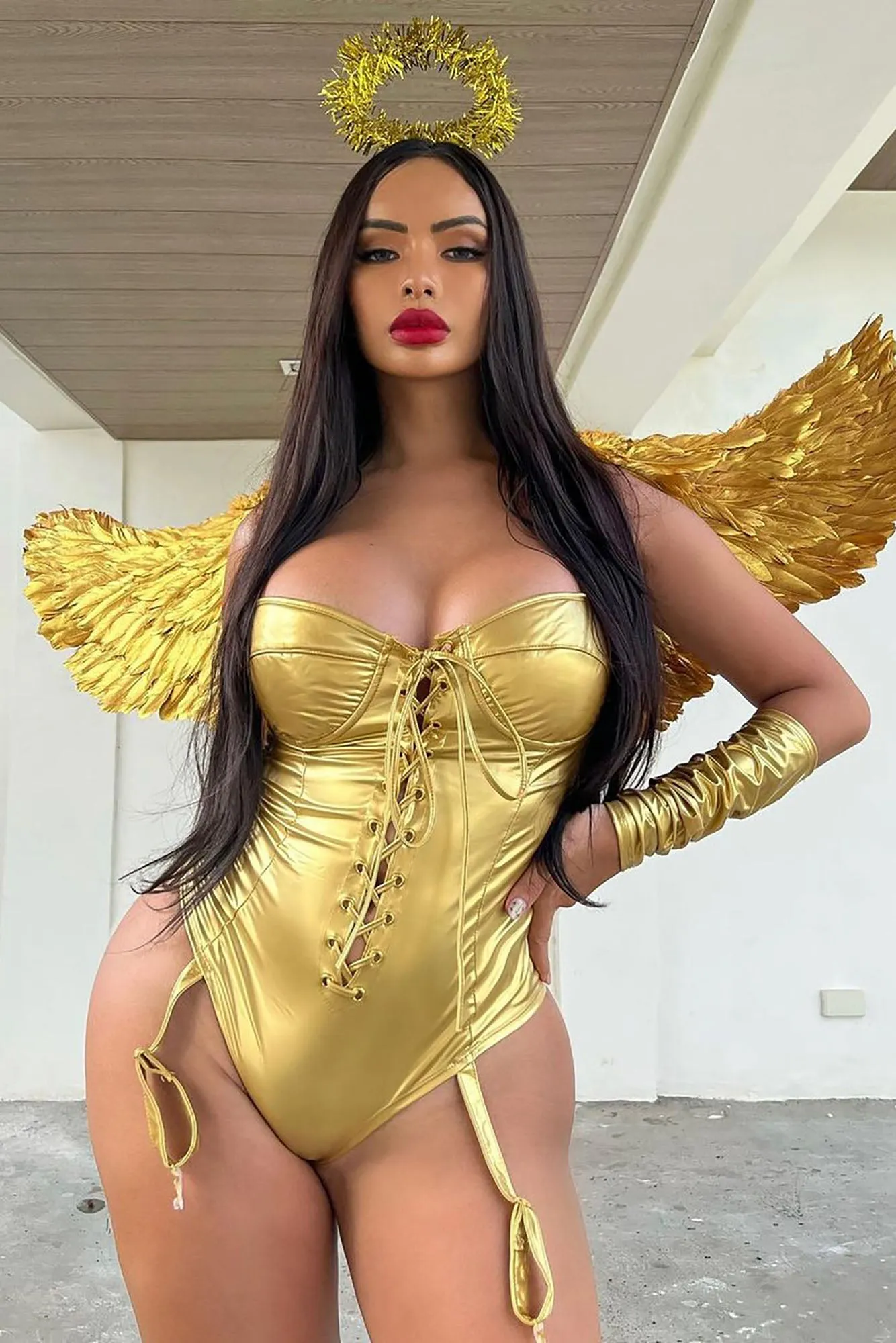 Angel Energy 4 Piece Costume Set - Gold