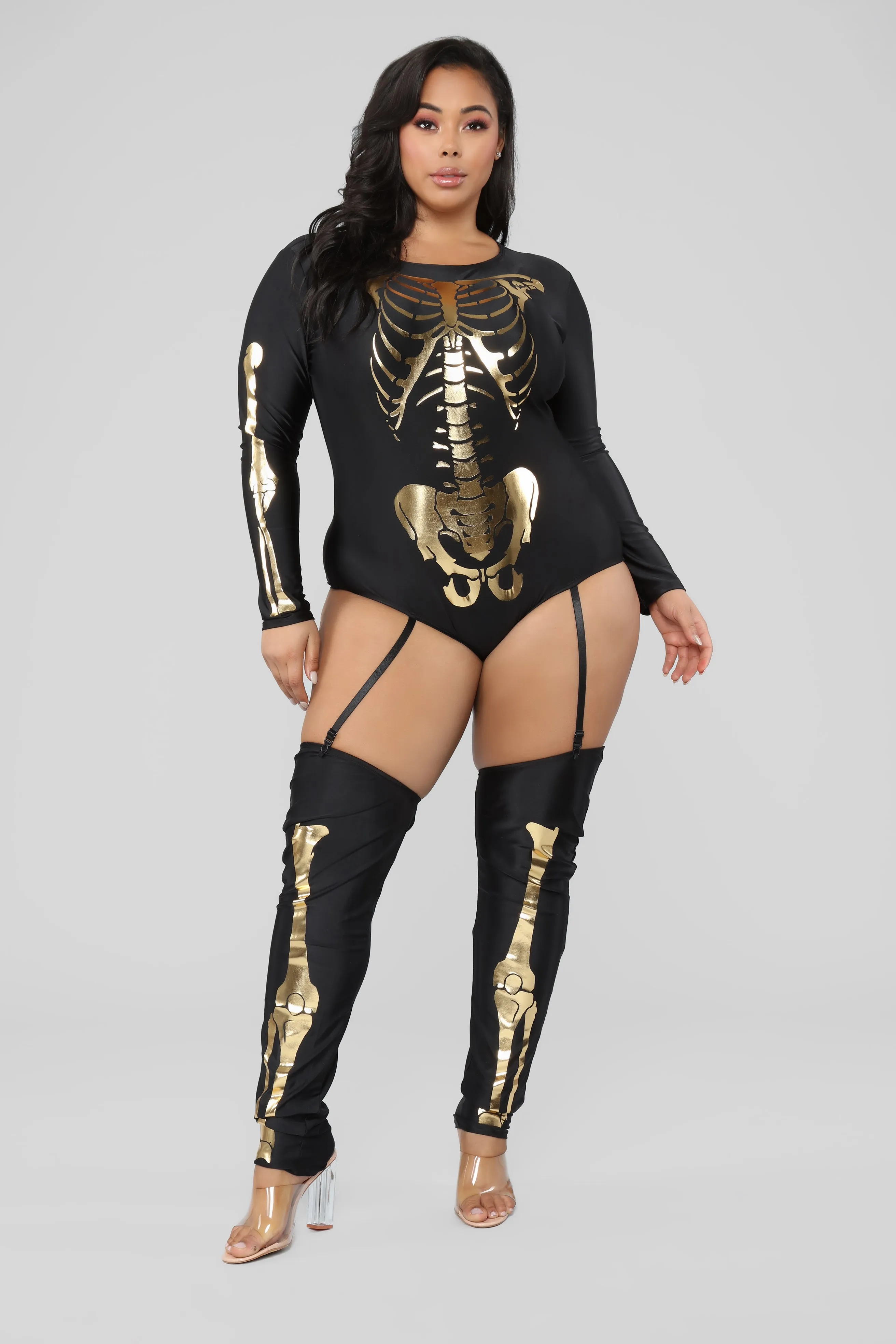 Bad to the Bone Costume - Black/Gold