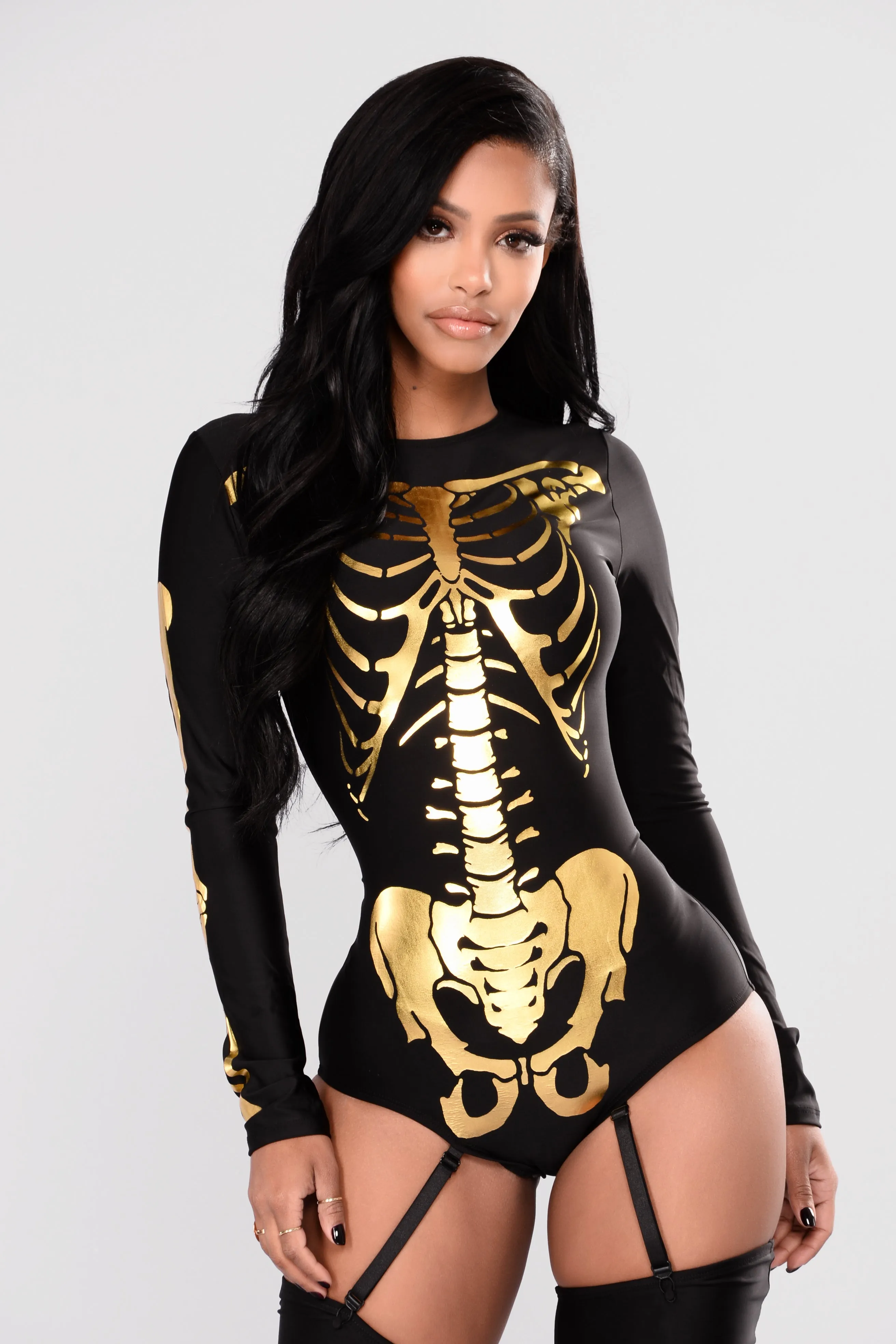 Bad to the Bone Costume - Black/Gold