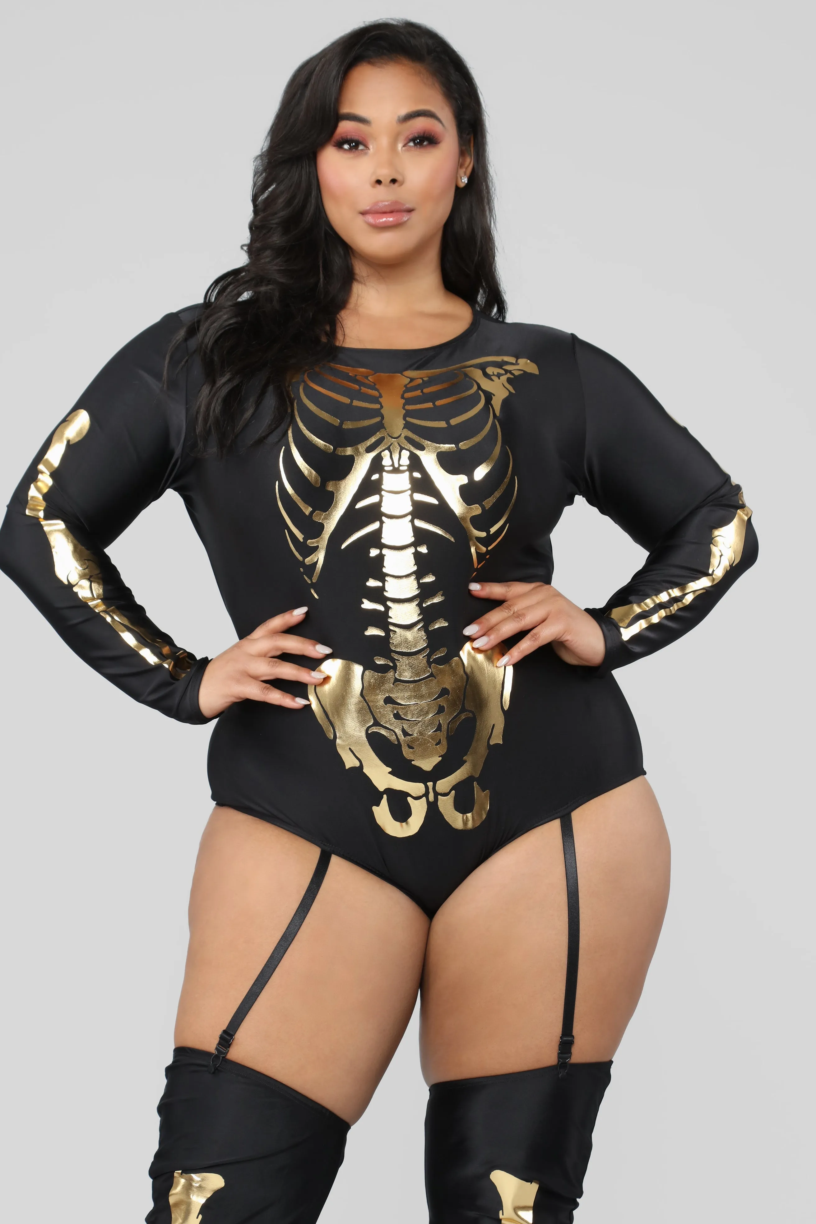 Bad to the Bone Costume - Black/Gold