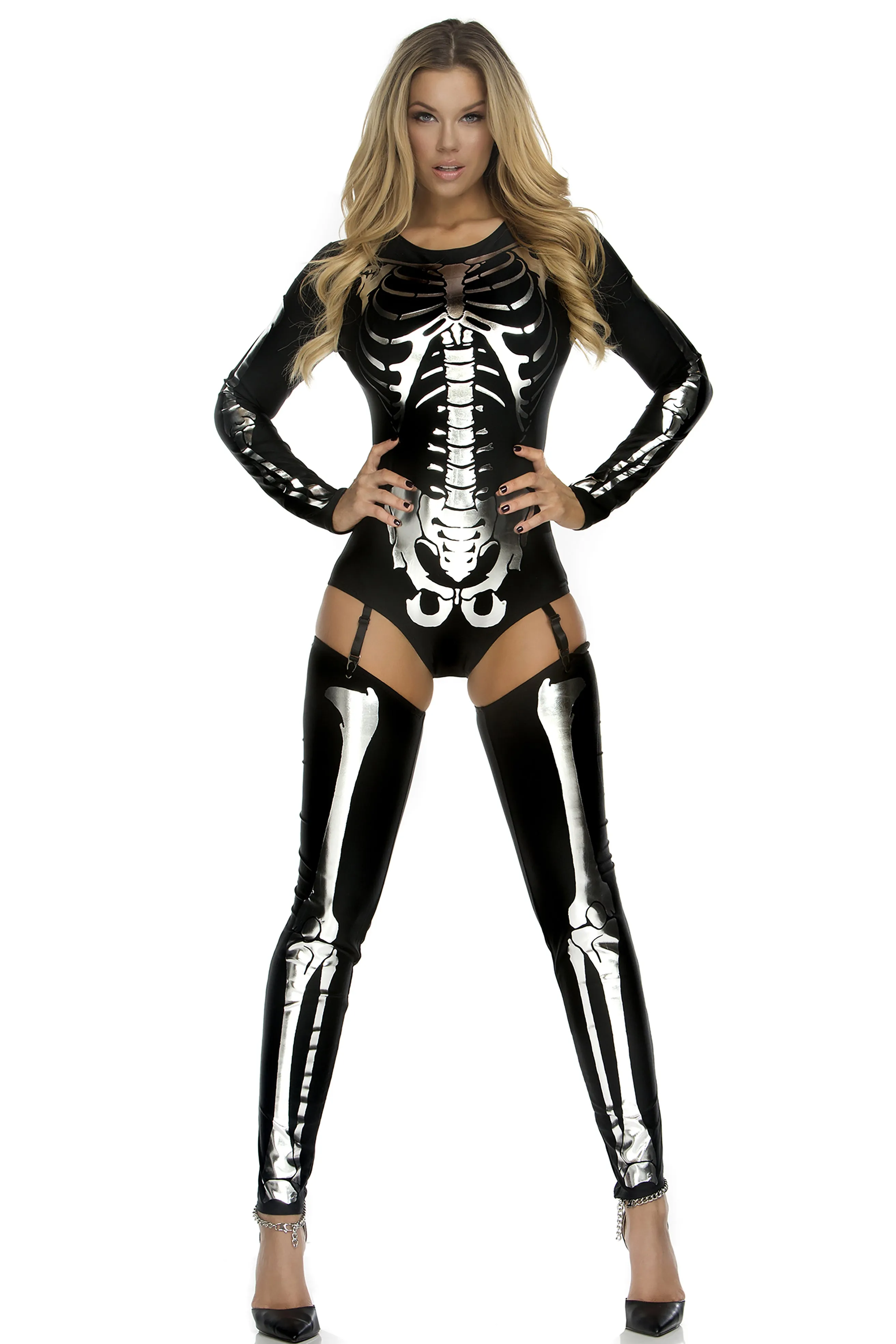 Bad to the Bone Costume - Black/Gold