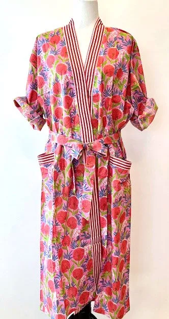 Best Seller: Rich Mixed Print Kimono Dusters (Pink Garden)