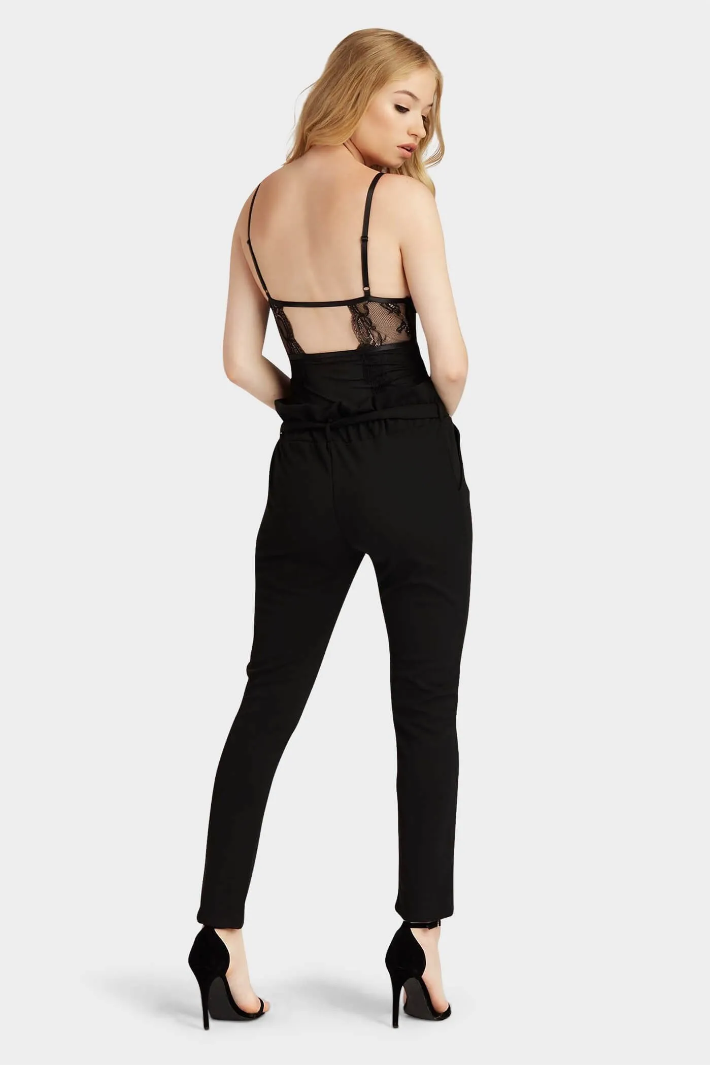 Black Lace Harness Bodysuit