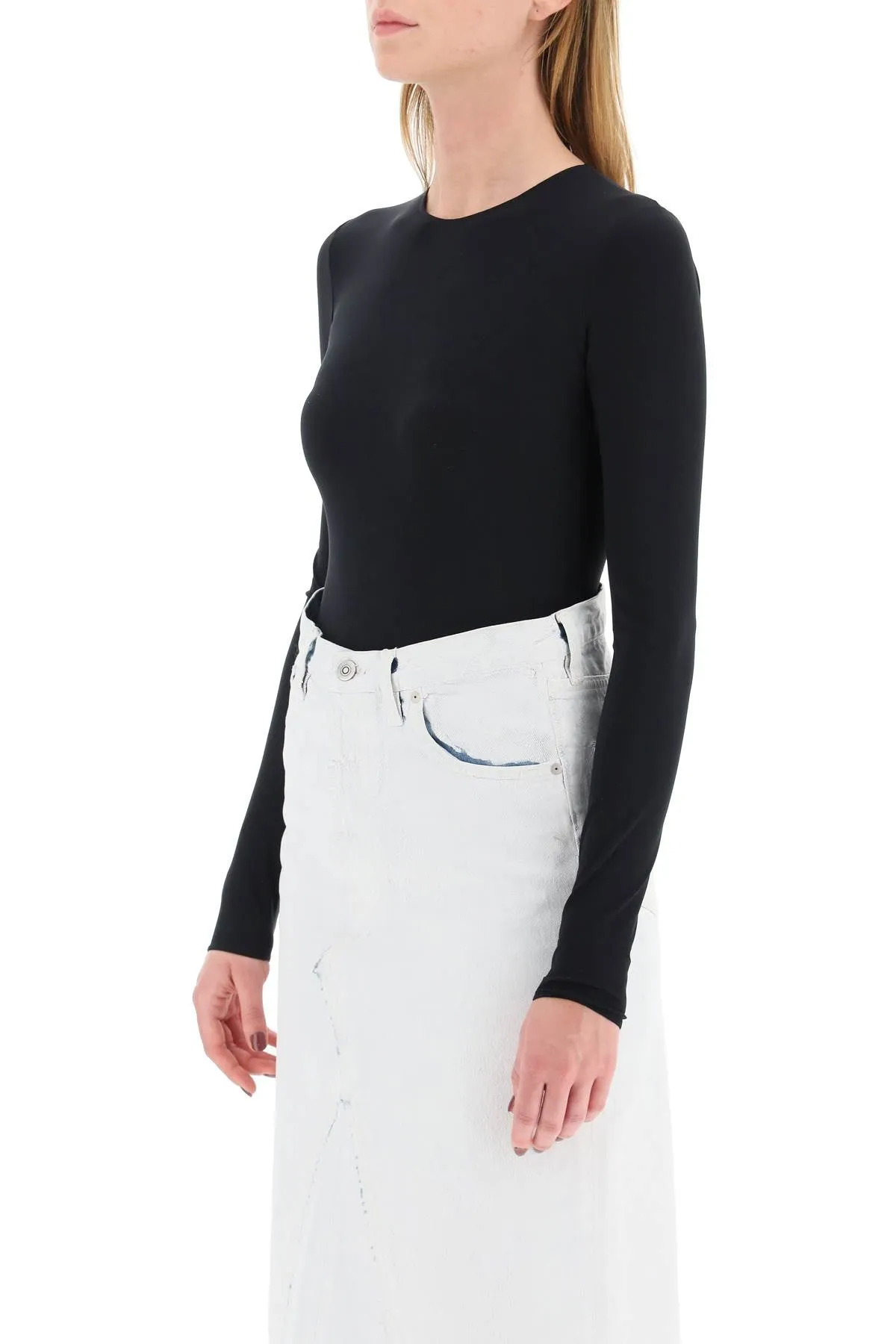 Black Maison Margiela Second Skin Long Sleeve Bodysuit