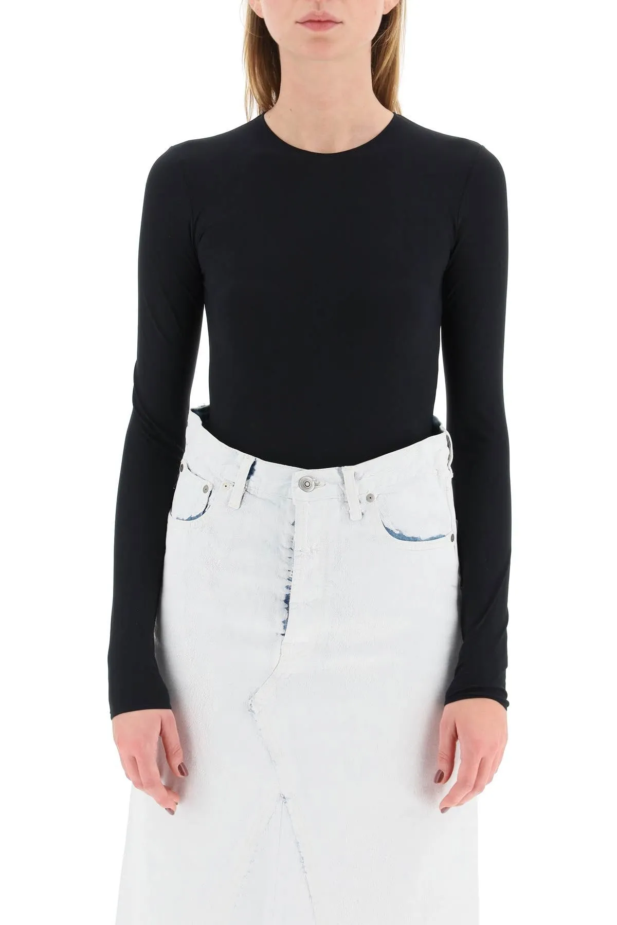 Black Maison Margiela Second Skin Long Sleeve Bodysuit