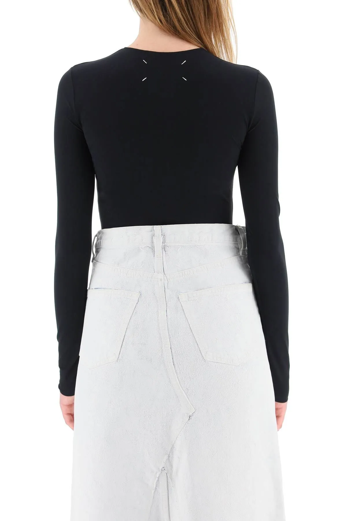 Black Maison Margiela Second Skin Long Sleeve Bodysuit