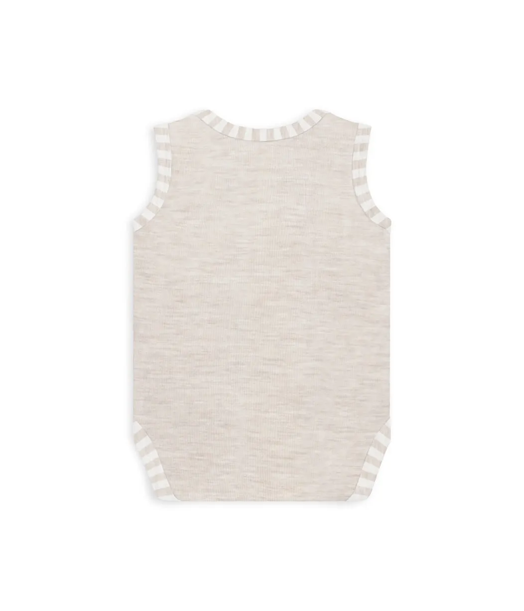 Bodysuit Sleeveless Oatmeal Merino Wool