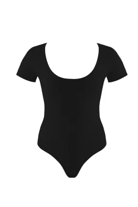 Britt Black/Camel Reversible Bodysuit