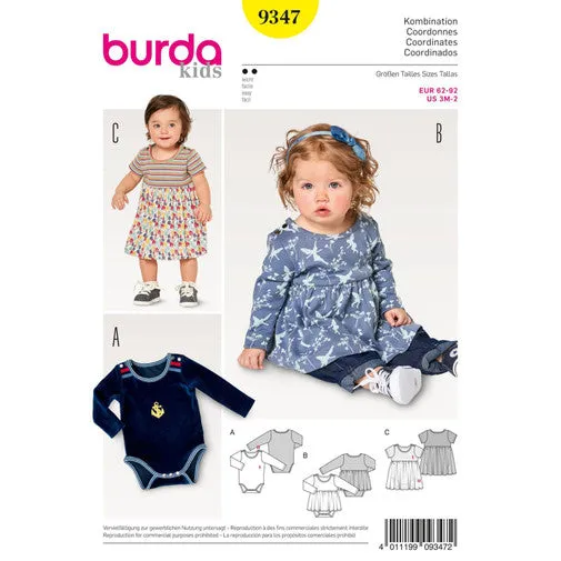 Burda Baby Dress and Bodysuit 9347
