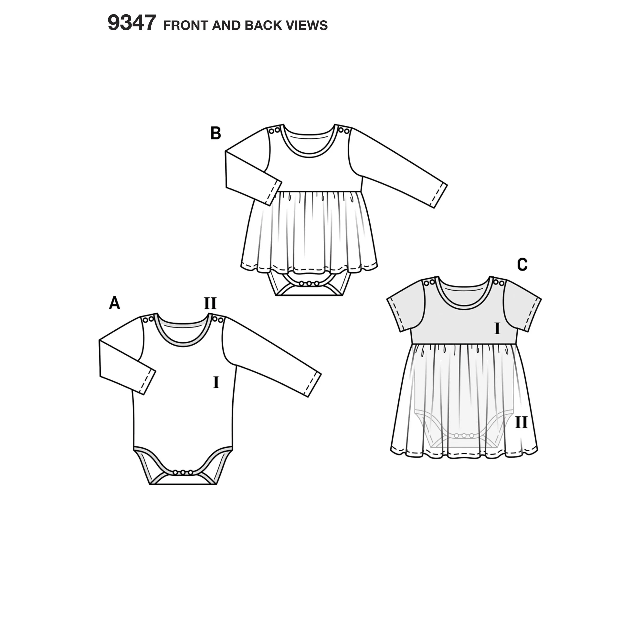 Burda Baby Dress and Bodysuit 9347