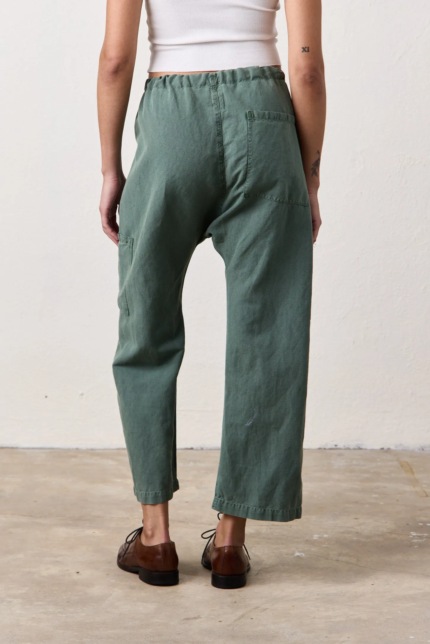 CARLSON LINEN CANVAS TIE PANT / SULPHER STONE