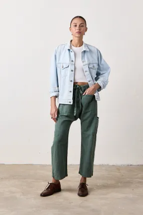 CARLSON LINEN CANVAS TIE PANT / SULPHER STONE