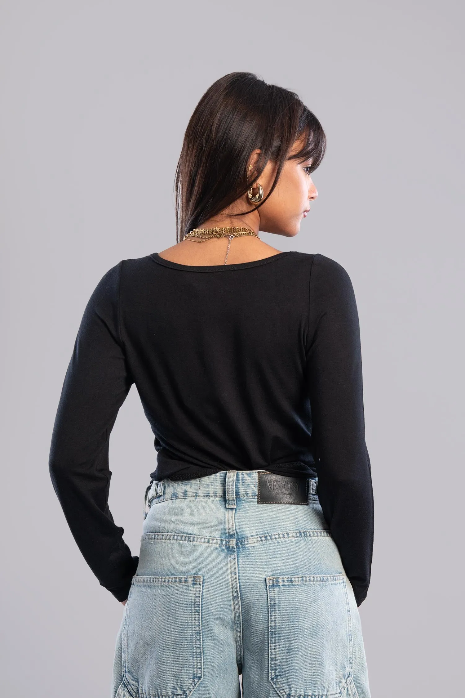 Classic Long Sleeve Bodysuit  - Azul
