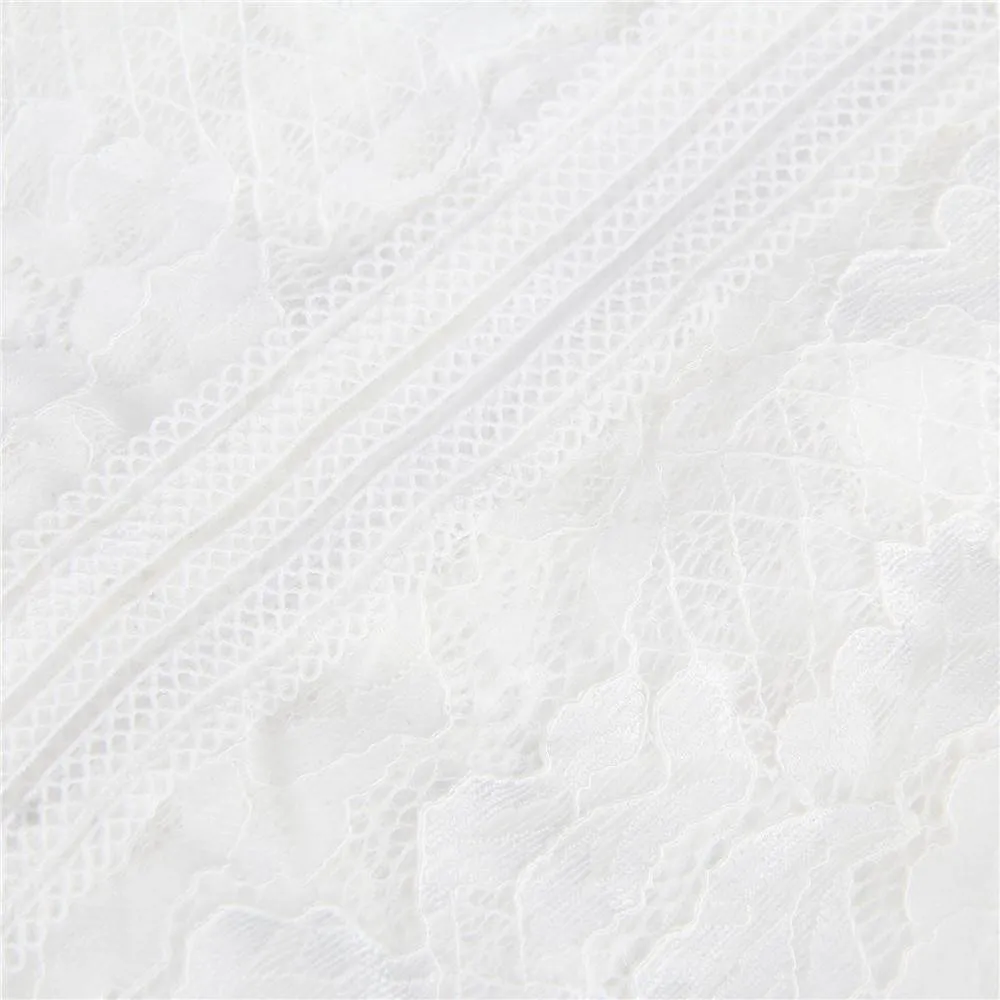 Crotch Open Egypt Lace High Quality Eyelash Lace Splice Sexy Bodysuit With Farawlaya