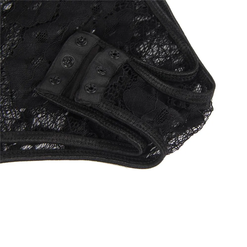 Crotch Open Egypt Lace High Quality Eyelash Lace Splice Sexy Bodysuit With Farawlaya