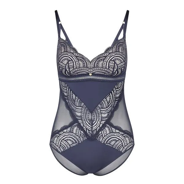 Date Night Scarlette Lace Bodysuit in Shadow