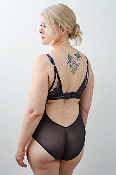 Date Night Scarlette Lace Bodysuit in Shadow