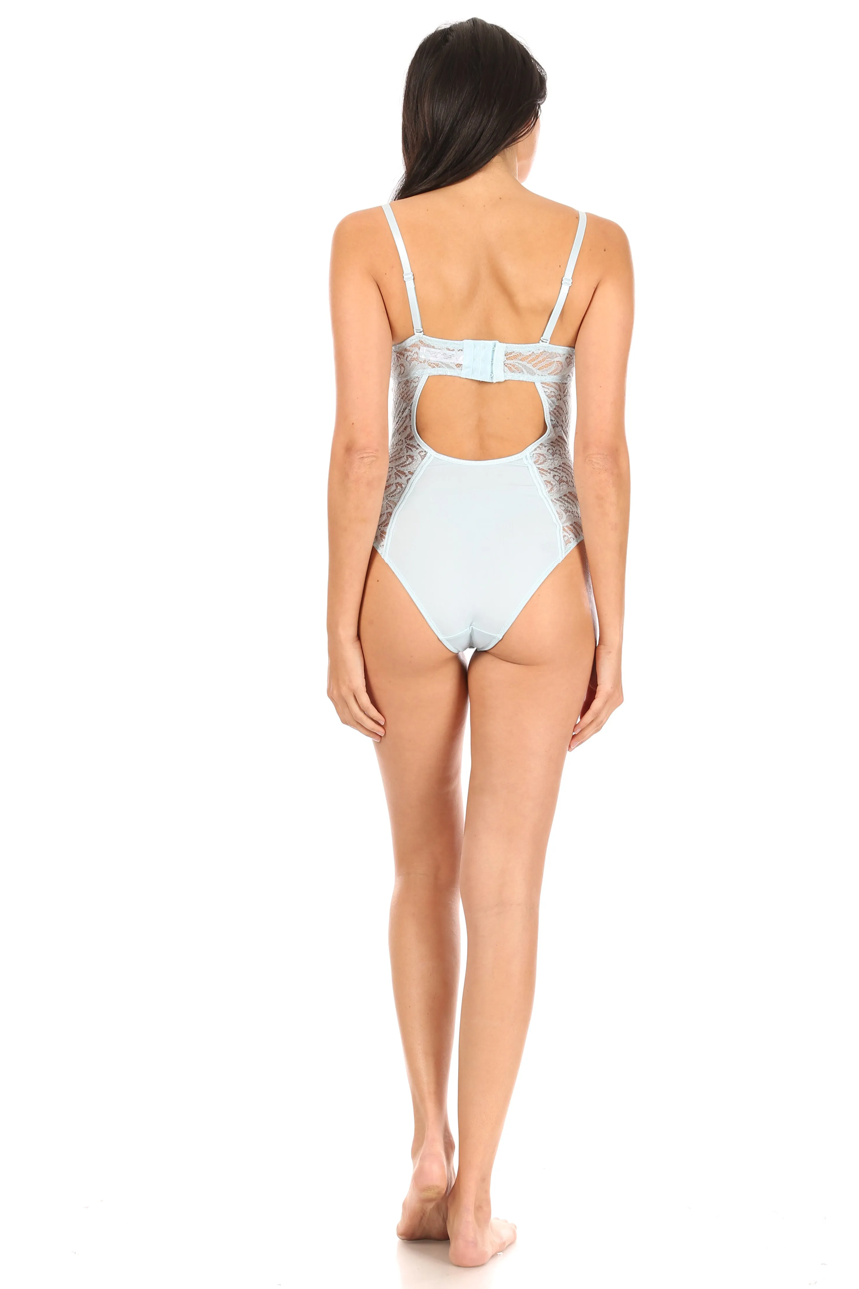 Diamant Lace and Microfiber Push-Up Multi-Way Bodysuit