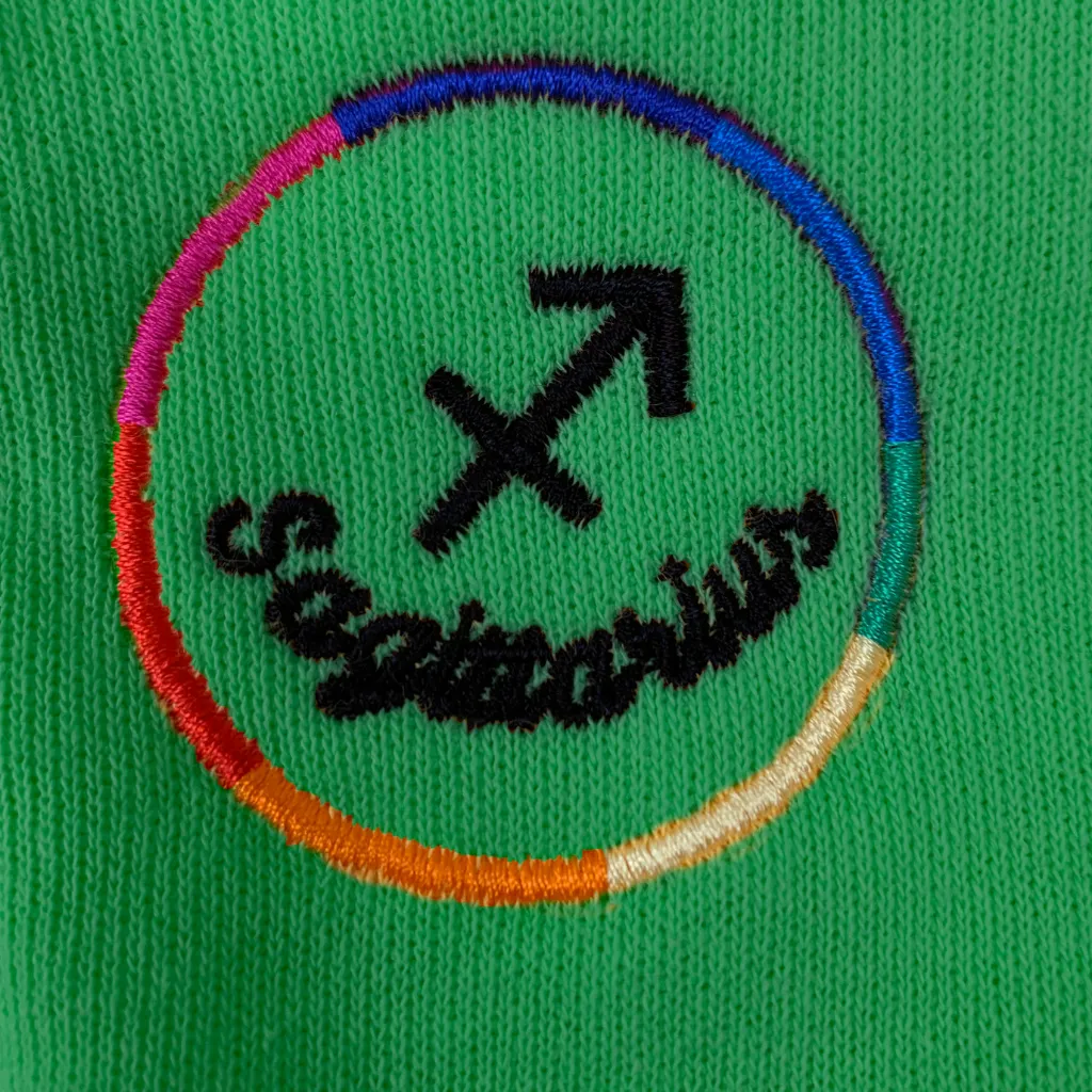 Embroidered Rainbow Star Sign Motif Sweatshirt