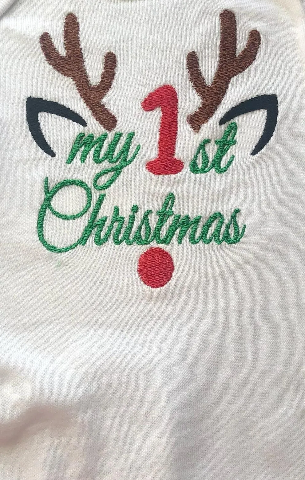 First Christmas Baby Newborn Reindeer Unisex Onesie Bodysuit