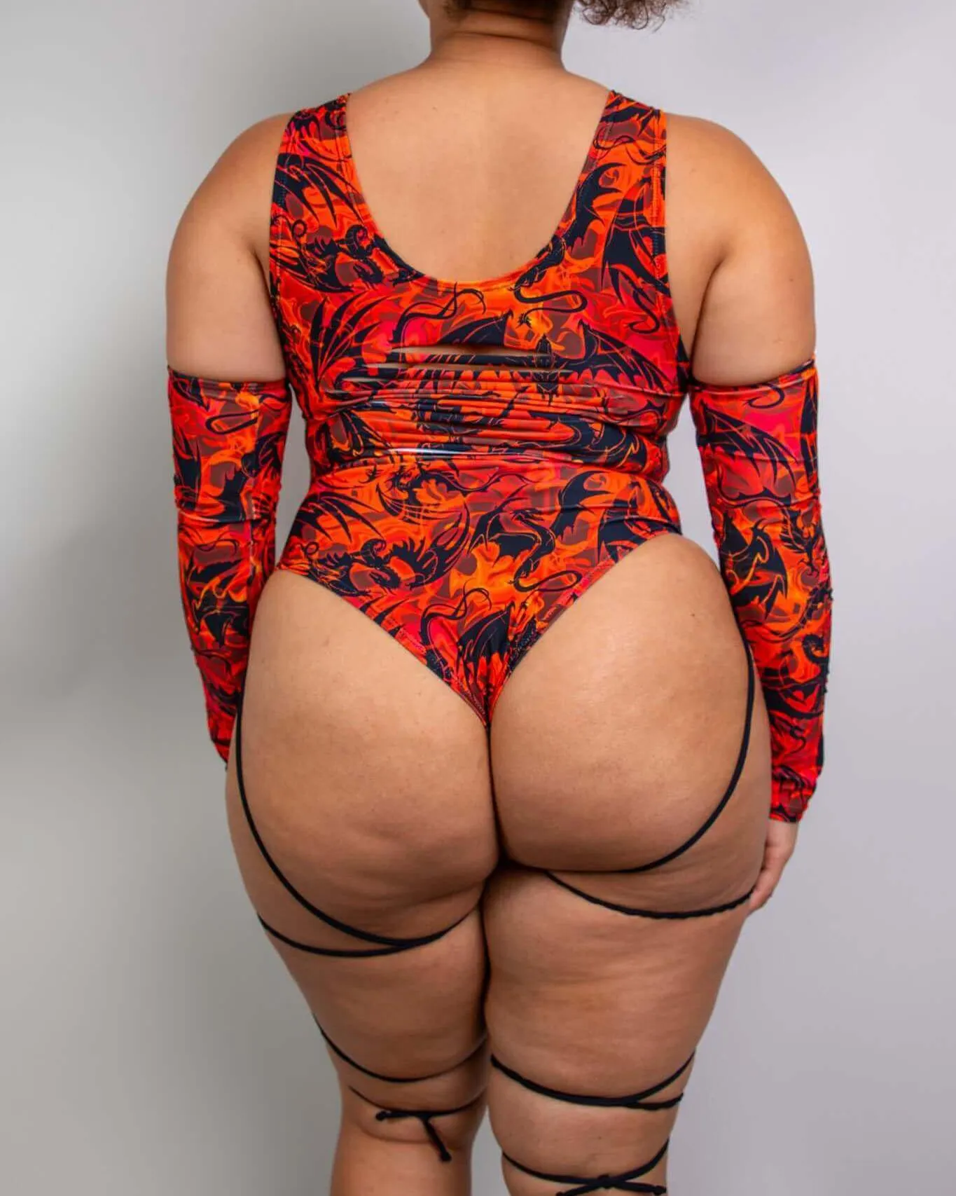 Forbidden Slit Sideboob Bodysuit with Leg Straps