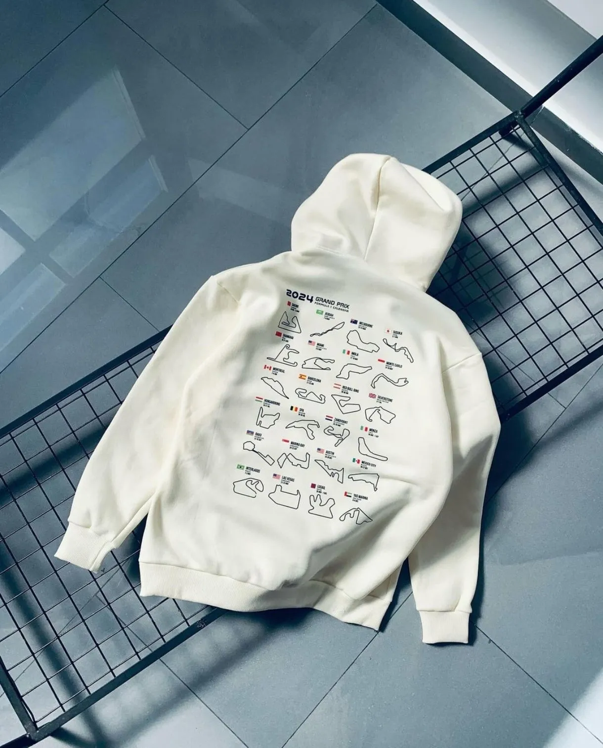 Formula 1 Racing Calendar Pullover Oversized Casual Relaxed Fit Hoodie For Mens