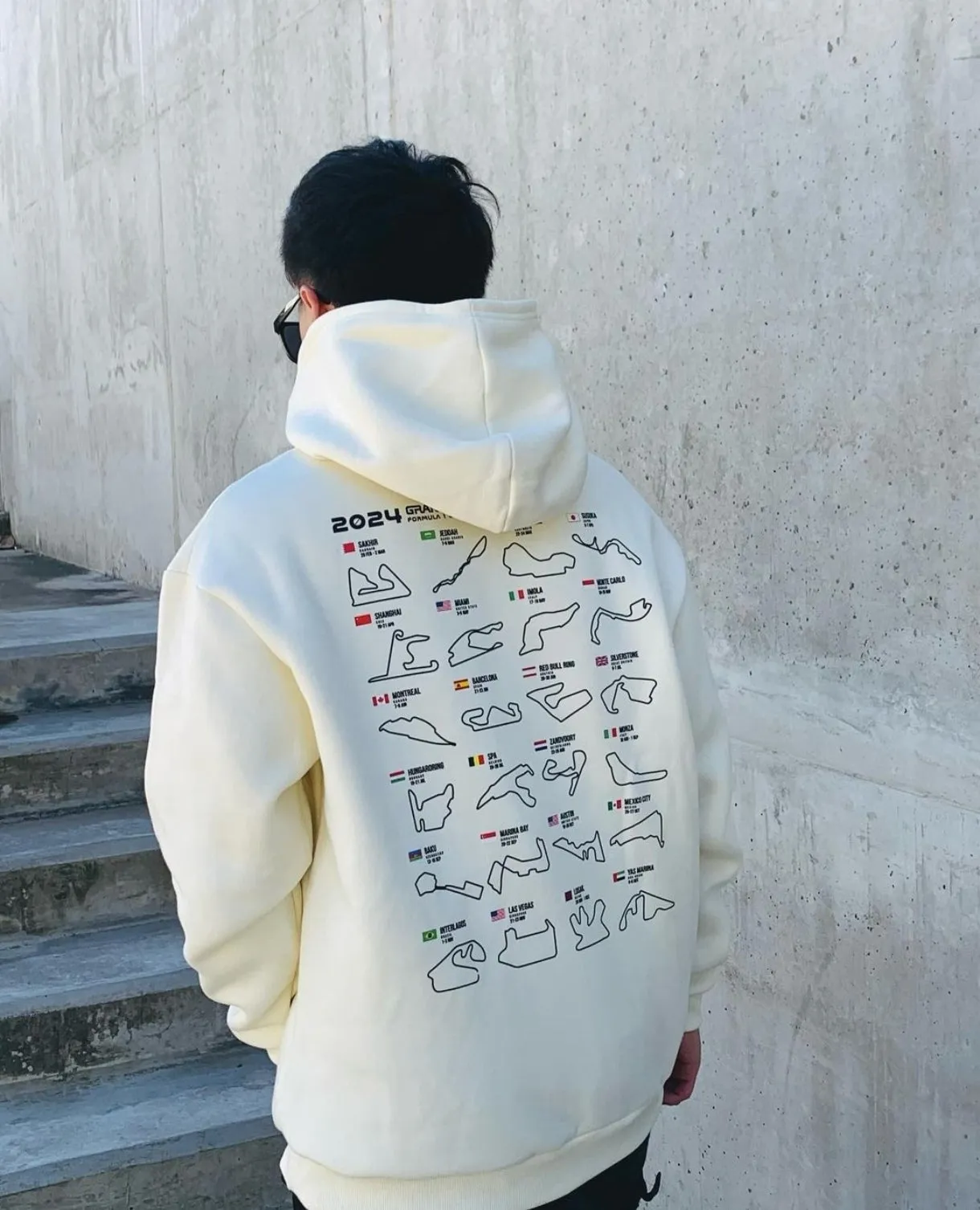 Formula 1 Racing Calendar Pullover Oversized Casual Relaxed Fit Hoodie For Mens