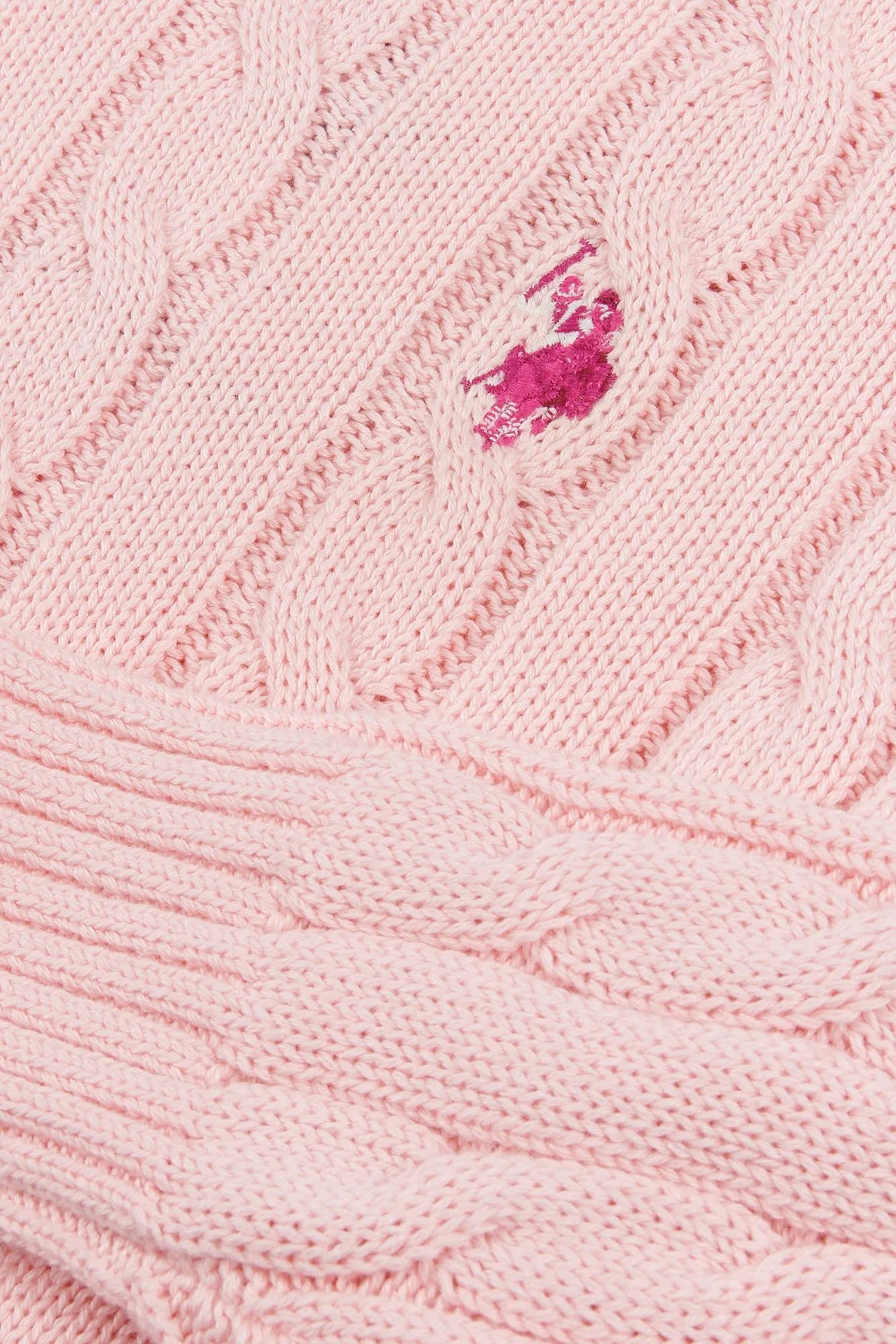Girls Crew Neck Cable Knit Jumper in Crystal Rose