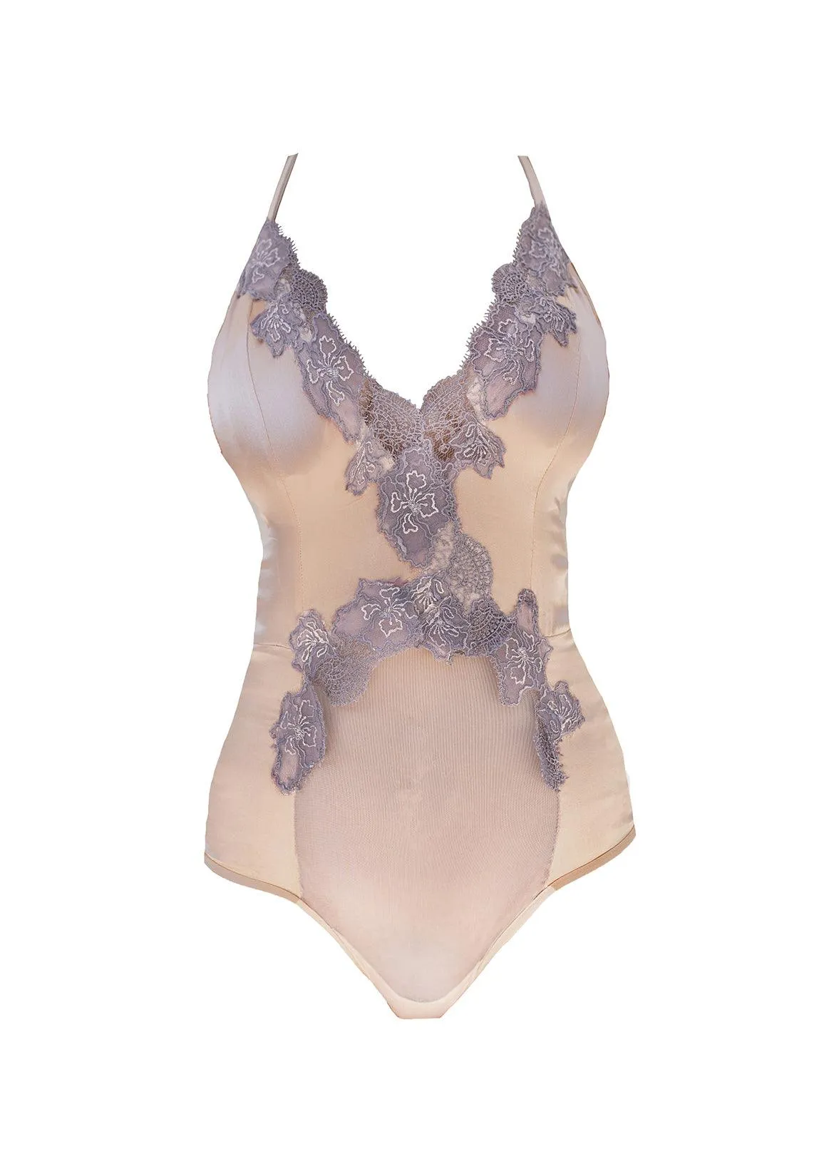 Gorgonian Coral Hand Embroidered Silk Bodysuit