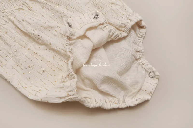 HI BYEBEBE~Cream/Gold Sparkle Romper