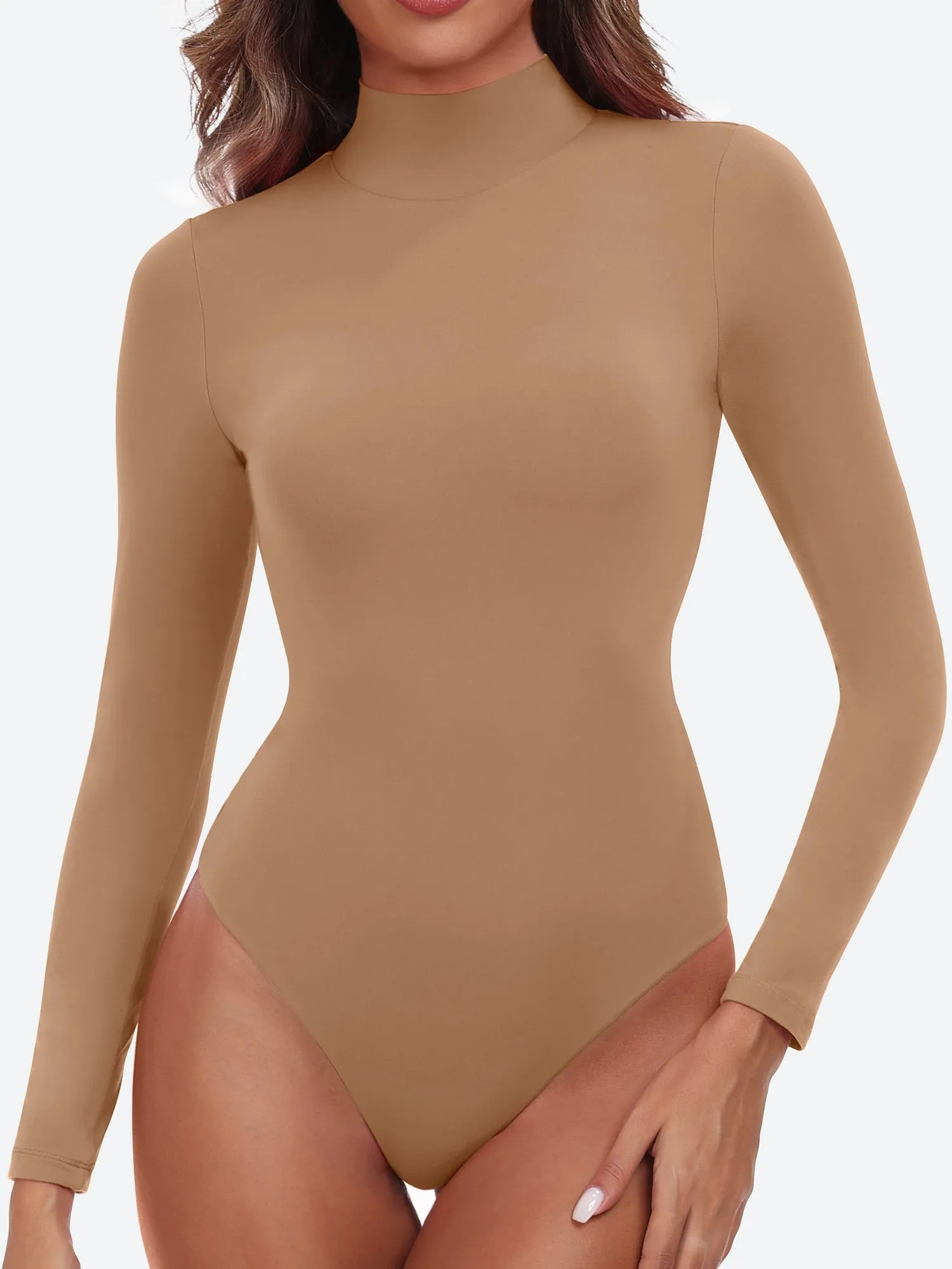 IUGA Long Sleeve Mock Turtle Neck Bodysuits