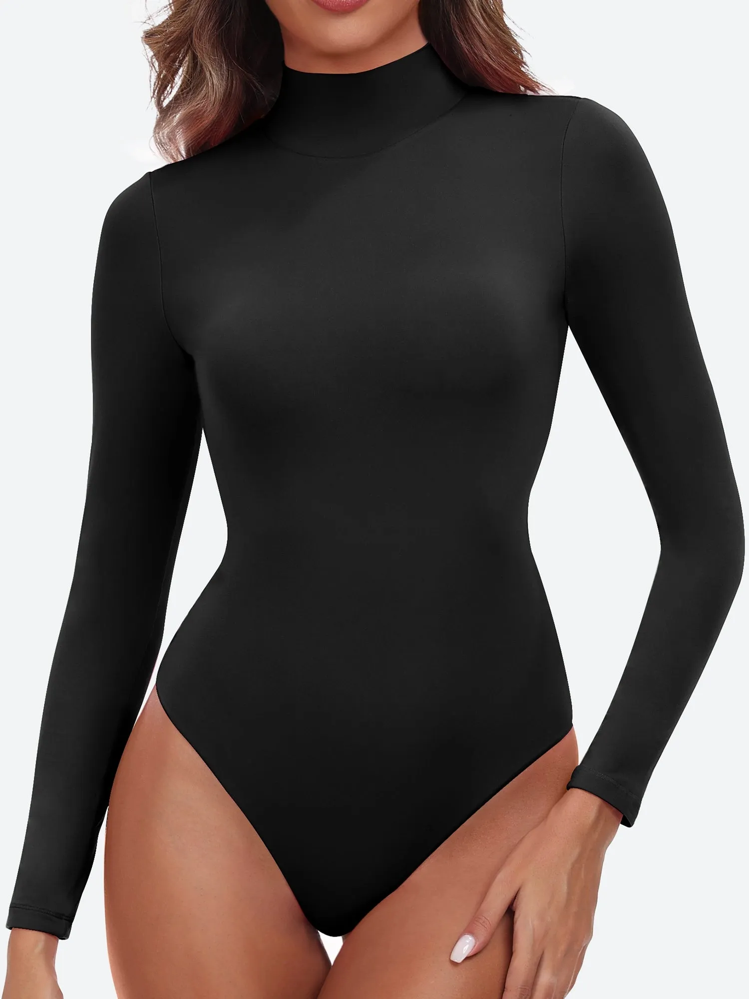 IUGA Long Sleeve Mock Turtle Neck Bodysuits