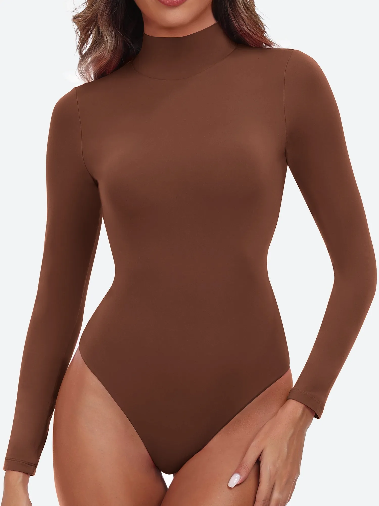 IUGA Long Sleeve Mock Turtle Neck Bodysuits