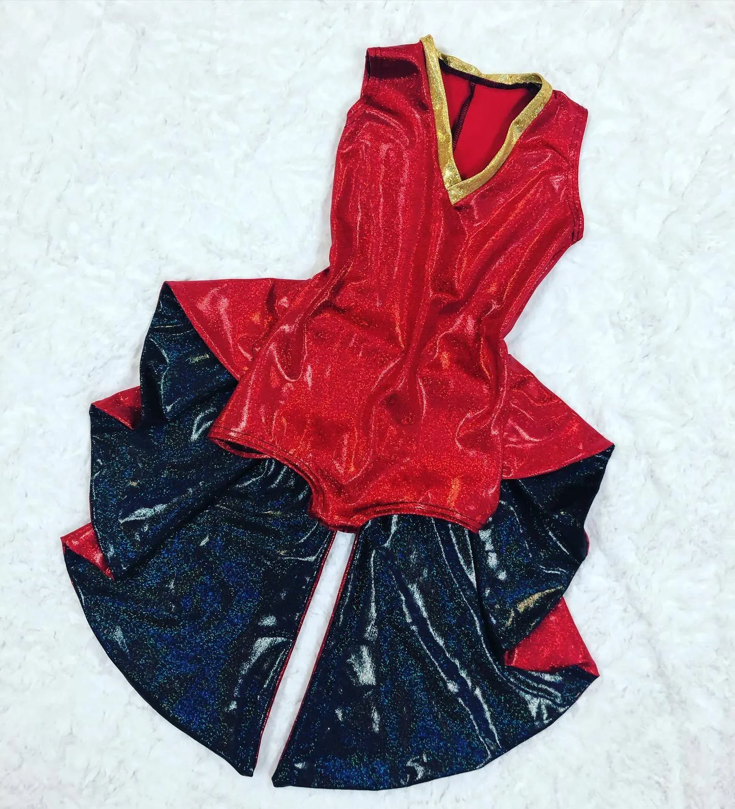 Kids Red Tuxedo Style Romper