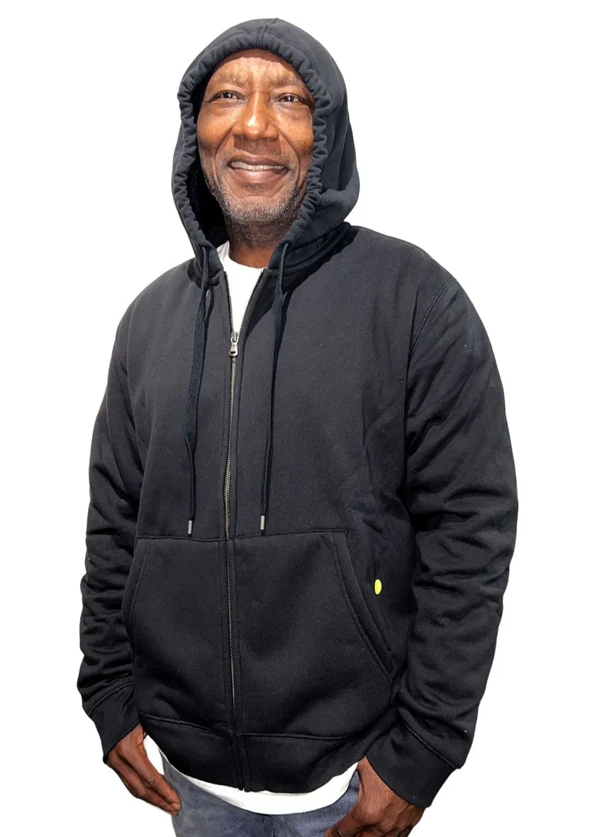 Lands' End Men's Serious Sweats Full Zip Sherpa Fleece Hoodie - Navy