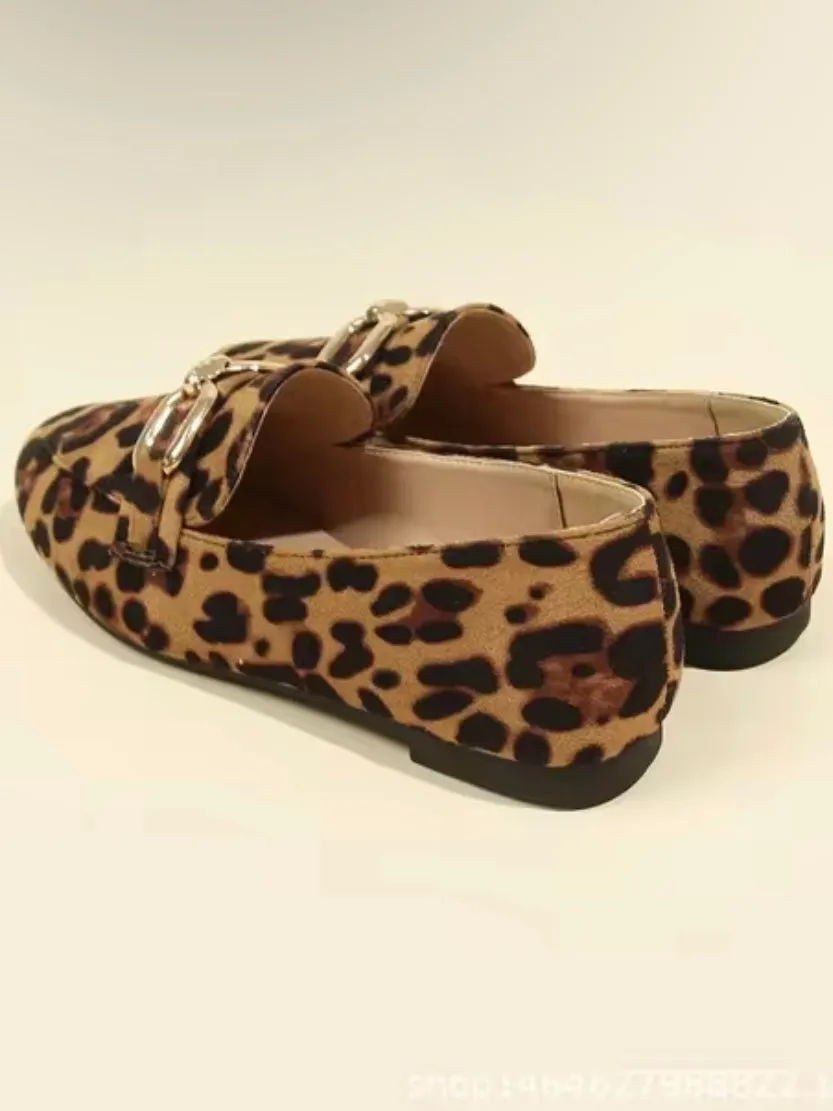 Leopard animal print slip on shoes