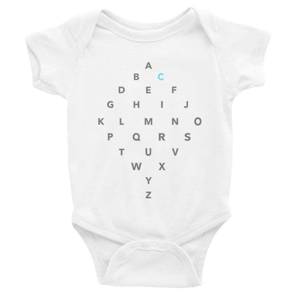 Letter Diamond Onesie - C