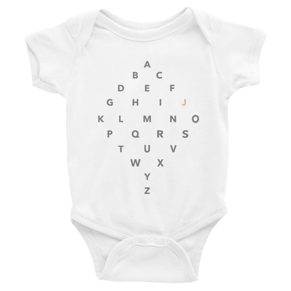 Letter Diamond Onesie - J