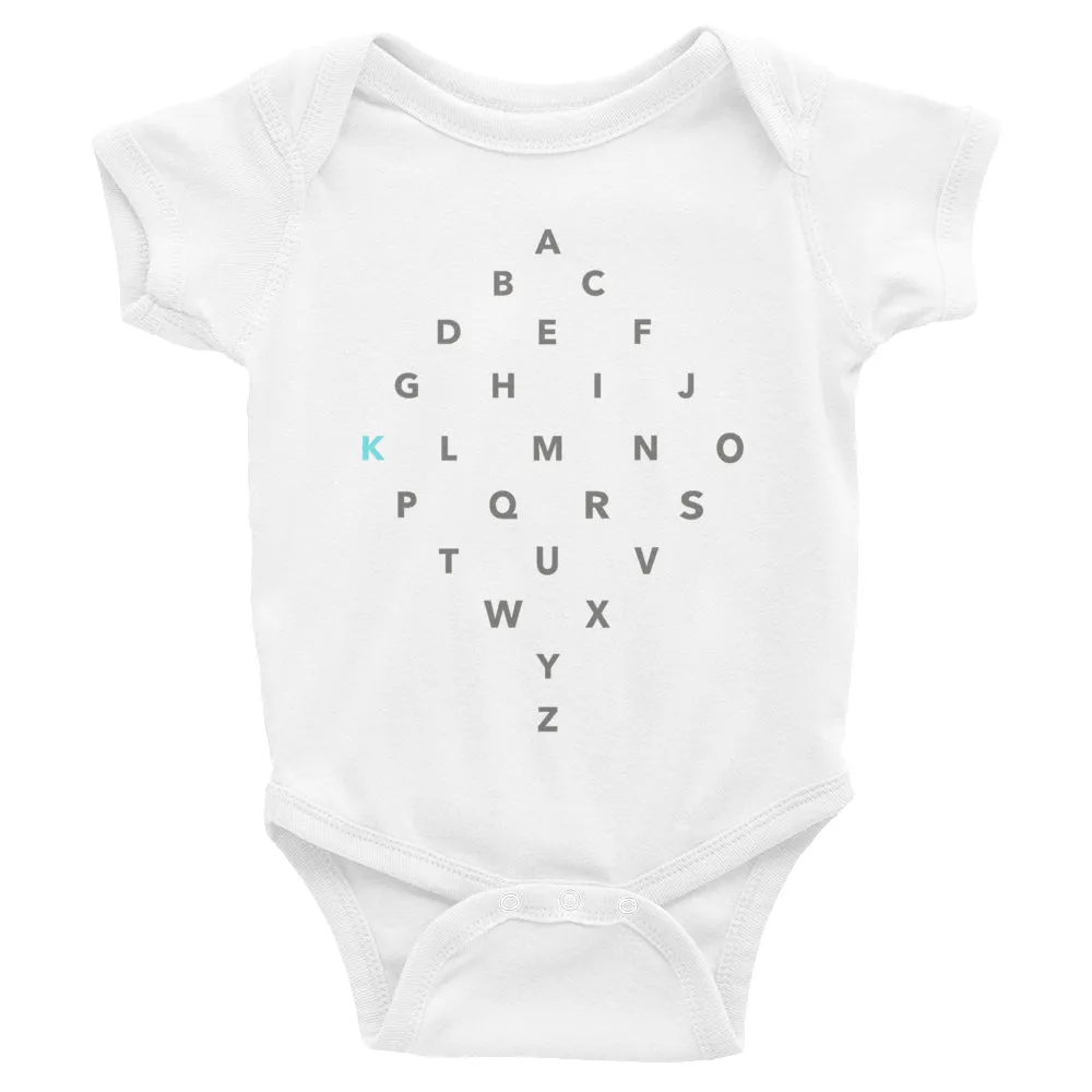 Letter Diamond Onesie - K