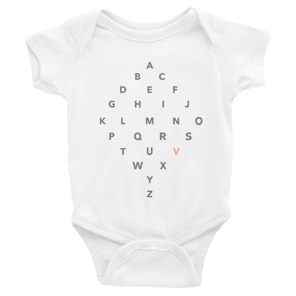 Letter Diamond Onesie - V