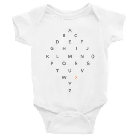 Letter Diamond Onesie - X