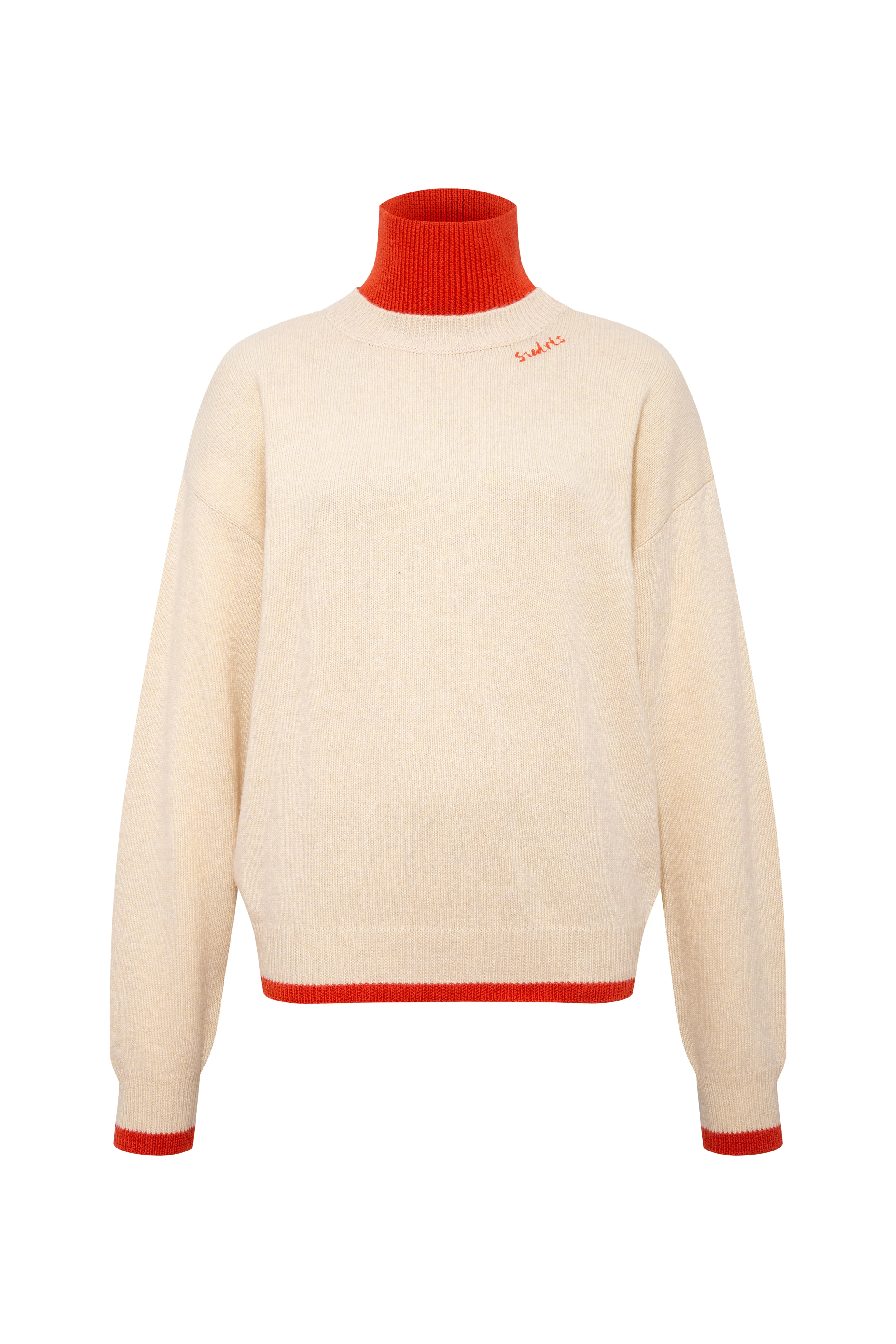 LIDY - Contrast colour detailed turtleneck with logo detail