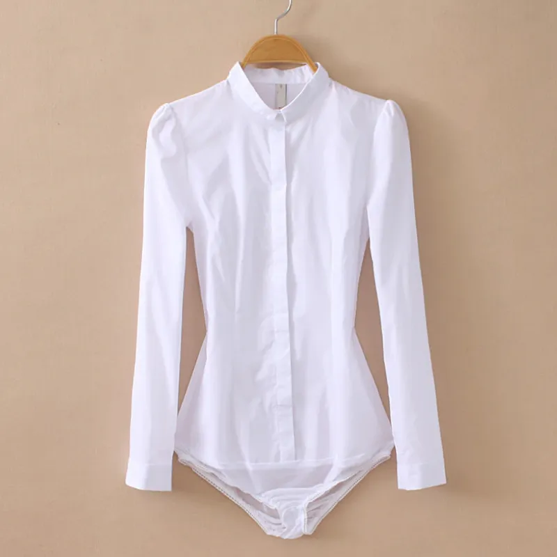 Long Sleeve White Blouse Bodysuit