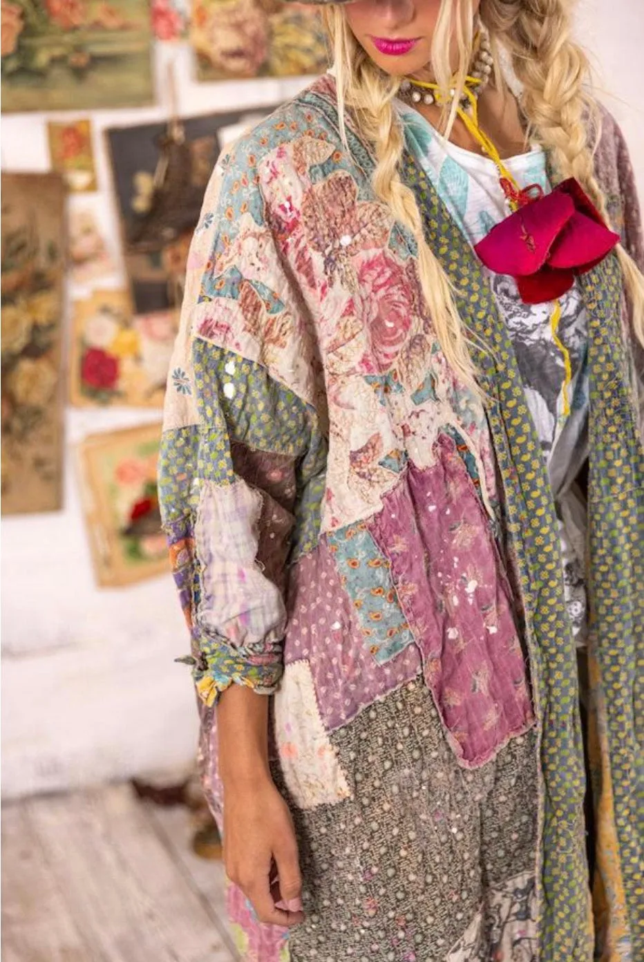 Magnolia Pearl Quilted Yrsa Kimono JACKET 1085-OS